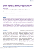 Cover page: Genome Sequencing of Museum Specimens Reveals Rapid Changes in the Genetic Composition of Honey Bees in California