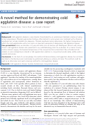 Cover page: A novel method for demonstrating cold agglutinin disease: a case report