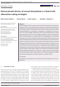 Cover page: Environmental drivers of sexual dimorphism in a lizard with alternative mating strategies.