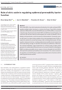 Cover page: Role of nitric oxide in regulating epidermal permeability barrier function