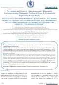 Cover page: Prevalence and Costs of Complementary and Alternative Medicine among Traumatic Patients in Iran: A Nationwide Population-based Study.