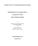 Cover page: Modeling Behavior of Geographic Objects: An Experience with the Object Modeling Technique (96-11)