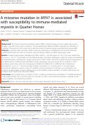 Cover page: A missense mutation in MYH1 is associated with susceptibility to immune-mediated myositis in Quarter Horses