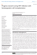 Cover page: Progress toward curing HIV infection with hematopoietic cell transplantation