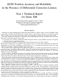 Cover page: ECEF Position Accuracy and Reliabilityin the Presence of Differential Correction Latency Year 1 Technical Report for Sirius XM