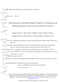 Cover page: Pharmacokinetics and Pharmacological Properties of Chloroquine and Hydroxychloroquine in the Context of COVID‐19 Infection