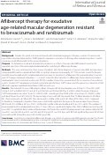 Cover page: Aflibercept therapy for exudative age-related macular degeneration resistant to bevacizumab and ranibizumab