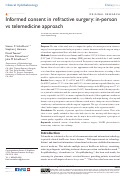 Cover page: Informed consent in refractive surgery: in-person vs telemedicine approach