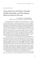 Cover page: Asian American and Pacific Islander Wealth Inequality and Developing Paths to Financial Security