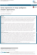 Cover page: Gene expression in large pedigrees: analytic approaches