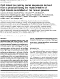 Cover page: CpG Island microarray probe sequences derived from a physical library are representative of CpG Islands annotated on the human genome