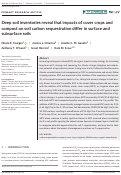 Cover page: Deep soil inventories reveal that impacts of cover crops and compost on soil carbon sequestration differ in surface and subsurface soils