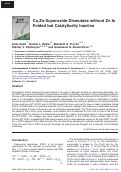 Cover page: Cu,Zn-Superoxide Dismutase without Zn Is Folded but Catalytically Inactive