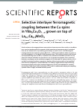 Cover page: Selective interlayer ferromagnetic coupling between the Cu spins in YBa2Cu3O7−x grown on top of La0.7Ca0.3MnO3