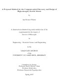 Cover page: A Proposed Method for the Computer-aided Discovery and Design of High-strength, Ductile Metals