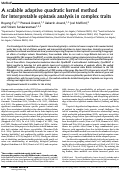 Cover page: A scalable adaptive quadratic kernel method for interpretable epistasis analysis in complex traits.