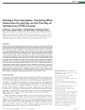 Cover page: Making a First Impression: Exploring What Instructors Do and Say on the First Day of Introductory STEM Courses