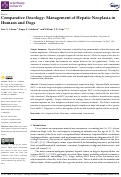 Cover page: Comparative Oncology: Management of Hepatic Neoplasia in Humans and Dogs