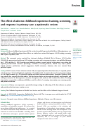 Cover page: The effect of adverse childhood experience training, screening, and response in primary care: a systematic review