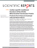 Cover page: Cardiac-specific Conditional Knockout of the 18-kDa Mitochondrial Translocator Protein Protects from Pressure Overload Induced Heart Failure