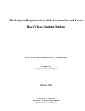 Cover page: The Design and Implementation of the Pavement Research Center Heavy Vehicle Simulator Database