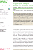 Cover page: Behavioural tuning in a tropical amphibian along an altitudinal gradient