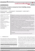 Cover page: Evaluation of equine coronavirus fecal shedding among hospitalized horses