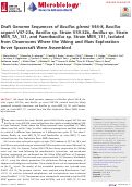 Cover page: Draft Genome Sequences of Bacillus glennii V44-8, Bacillus saganii V47-23a, Bacillus sp. Strain V59.32b, Bacillus sp. Strain MER_TA_151, and Paenibacillus sp. Strain MER_111, Isolated from Cleanrooms Where the Viking and Mars Exploration Rover Spacecraft Were Assembled