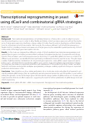 Cover page: Transcriptional reprogramming in yeast using dCas9 and combinatorial gRNA strategies.