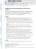 Cover page: Childhood adversity and inflammation in breast cancer survivors.