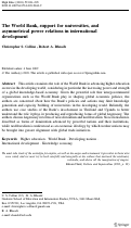 Cover page: The World Bank, support for universities, and asymmetrical power relations in international development