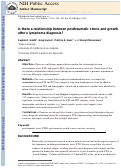 Cover page: Is there a relationship between posttraumatic stress and growth after a lymphoma diagnosis?