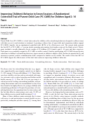 Cover page: Improving Children's Behavior in Seven Sessions: A Randomized Controlled Trial of Parent-Child Care (PC-CARE) for Children Aged 2-10 Years.