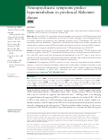 Cover page: Neuropsychiatric symptoms predict hypometabolism in preclinical Alzheimer disease