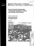 Cover page: Lessons learned in implementing a demand side management contract at the Presidio of San Francisco