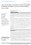 Cover page: Low use of statins and other coronary secondary prevention therapies in primary and secondary care in India