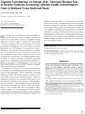 Cover page: Capsule Commentary on Gerber et al., Hormone Therapy Use in Women Veterans Accessing Veterans Health Administration Care: A National Cross-Sectional Study