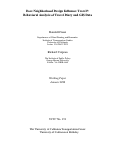 Cover page: Does Neighborhood Design Influence Travel?: Behavioral Analysis of Travel Diary and GIS Data