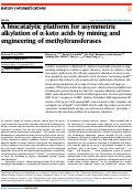 Cover page: A biocatalytic platform for asymmetric alkylation of α-keto acids by mining and engineering of methyltransferases