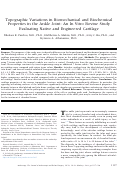 Cover page: Topographic variations in biomechanical and biochemical properties in the ankle joint: An in vitro bovine study evaluating native and engineered cartilage