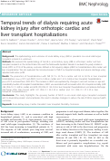 Cover page: Temporal trends of dialysis requiring acute kidney injury after orthotopic cardiac and liver transplant hospitalizations