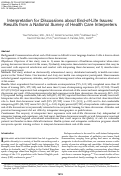 Cover page: Interpretation for discussions about end-of-life issues: results from a National Survey of Health Care Interpreters.