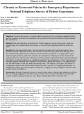 Cover page: Chronic or Recurrent Pain in the Emergency Department:  A National Telephone Survey of Patient Experience