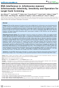 Cover page: RNA Interference in Schistosoma mansoni Schistosomula: Selectivity, Sensitivity and Operation for Larger-Scale Screening