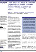 Cover page: Cohort profile: the Health of Philippine Emigrants Study (HoPES) to examine the health impacts of international migration from the Philippines to the USA