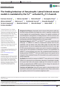 Cover page: The feeding behaviour of Amyotrophic Lateral Sclerosis mouse models is modulated by the Ca2+‐activated KCa3.1 channels