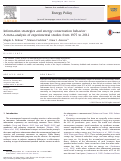 Cover page: Information strategies and energy conservation behavior: A meta-analysis of experimental studies from 1975 to 2012