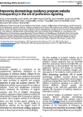 Cover page: Improving dermatology residency program website transparency in the era of preference signaling