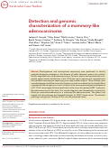 Cover page: Detection and genomic characterization of a mammary-like adenocarcinoma