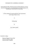 Cover page: Understanding the role of production and craft specialization in ancient socio-economic systems : toward the integration of spatial analysis, 3D modeling and virtual reality in archaeology